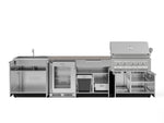 NewAge Outdoor Kitchens Stainless Steel 6-Piece Cabinet Set with Sink, Bar, Grill Cabinet, Platinum Grill, Countertop and Fridge-72088-Garage Giant 