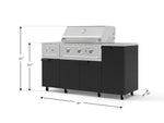 NewAge Outdoor Kitchens Outdoor Grill Island Stainless-Steel 6-Piece Cabinet Set with Casters and 1-Door, Grill Cabinet, Performance Grill, Side Burner, Countertop 