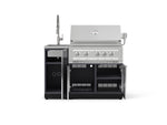 NewAge Outdoor Kitchens Outdoor Grill Island Aluminum 3-Piece Cabinet Set with Sink, Grill Cabinet and Platinum Grill-75268-Garage Giant 