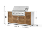NewAge Outdoor Kitchens Outdoor Grill Island Stainless-Steel 5-Piece Cabinet Set with Sink, 1 Door, Grill Cabinet, Platinum Grill and Stainless Steel Countertop - (Natural Gas) 