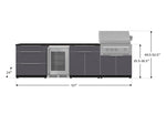 NewAge Outdoor Kitchens Aluminum 7-Piece Cabinet Set with 3-Drawer, Bar, Grill Cabinet, Platinum Grill, Countertops and Fridge-71847-Garage Giant 