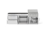 NewAge Outdoor Kitchens Stainless-Steel 5-Piece Cabinet Set with 3-Drawer, Bar, Grill Cabinet, Performance Grill and Countertop-73324-Garage Giant 