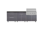 NewAge Outdoor Kitchens Aluminum 5-Piece Cabinet Set With Casters and 3 Drawer, Bar, Grill Cabinet, Performance Grill, Countertop-72568-Garage Giant 