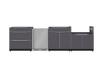 NewAge Outdoor Kitchens Aluminum 4-Piece Cabinet Set with 3-Drawer, Bar, Grill Cabinet and Fridge-66534-Garage Giant 