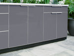 NewAge Outdoor Kitchens Aluminum 3-Piece Cabinet Set with Sink, Grill Cabinet and Performance Grill-67365-Garage Giant 