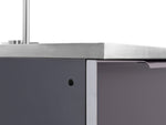 NewAge Outdoor Kitchens Aluminum 6-Piece Cabinet Set with Sink, Bar, Grill Cabinet, Platinum Grill, Countertop and Fridge-66321-Garage Giant 
