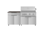 NewAge Outdoor Kitchens Stainless Steel 4-Piece Cabinet Set with Caster and Bar, Grill Cabinet, Performance Grill, and Countertop-72290-Garage Giant 