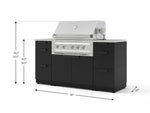 NewAge Outdoor Kitchens Outdoor Grill Island Stainless-Steel 6-Piece Cabinet Set with 3 Drawers, Grill Cabinet, Platinum Grill and Countertops 