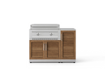 NewAge Outdoor Kitchens Classic Series 4-Piece Griddle Island · 304 Stainless Steel · Louvered Door · Platinum Griddle 