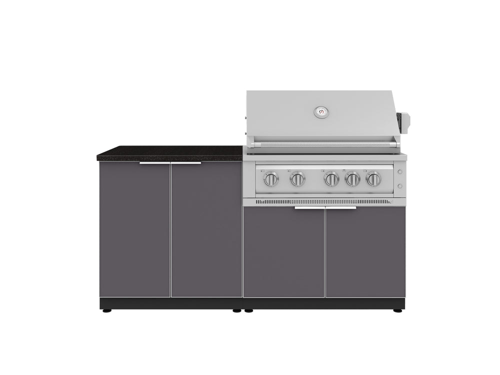 NewAge Outdoor Kitchens Aluminum 4-Piece Cabinet Set with 2 Door, Grill Cabinet, Platinum Grill and Countertop-71764-Garage Giant
