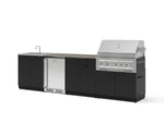 NewAge Outdoor Kitchens Stainless Steel 6-Piece Cabinet Set with Sink, Bar, Grill Cabinet, Platinum Grill, Countertop and Stainless Steel Door Fridge-73816-Garage Giant 
