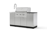 NewAge Outdoor Kitchens Outdoor Grill Island Stainless-Steel 5-Piece Cabinet Set with Sink, 1 Door, Grill Cabinet, Performance Grill and Stainless Steel Countertop - (Natural Gas) | Garage Giant 