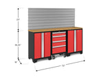 NewAge Garage Cabinets Bold Series 4-Piece Cabinet Set with Tool, Base Cabinets, Slatwall Backsplash and Worktop-63010-Garage Giant 