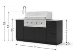 NewAge Outdoor Kitchens Outdoor Grill Island Stainless-Steel 5-Piece Cabinet Set with Sink, 3 Drawer, Grill Cabinet, Performance Grill and Stainless Steel Countertop - (Natural Gas) 