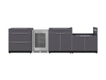 NewAge Outdoor Kitchens Aluminum 4-Piece Cabinet Set with 3-Drawer, Bar, Grill Cabinet and Fridge-66550-Garage Giant 