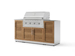 NewAge Outdoor Kitchens Outdoor Grill Island Stainless-Steel Louvered Doors 5-Piece Cabinet Set with Sink, 1 Door, Grill Cabinet, Performance Grill and Stainless Steel Countertop - (Natural Gas) | Garage Giant 