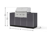 NewAge Outdoor Kitchens Outdoor Grill Island Aluminum 6-Piece Cabinet Set with 1 Door, Grill Cabinet, Performance Grill and Countertops - (Natural Gas) 