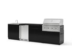NewAge Outdoor Kitchens Aluminum 6-Piece Cabinet Set with Sink, Bar, Grill Cabinet, Performance Grill, Countertop and Stainless Steel Door Fridge-73714-Garage Giant 