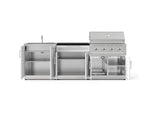 NewAge Outdoor Kitchens Stainless-Steel 5-Piece Cabinet Set with Bar, Sink, Grill Cabinet, Performance Grill, and Countertop-73397-Garage Giant 