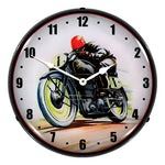 Collectable Sign and Clock Road Racer Motorcycle Backlit Wall Clock-20031078-Garage Giant 