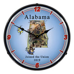 Collectable Sign and Clock State of Alabama Backlit Wall Clock-20041083-Garage Giant 