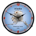Collectable Sign and Clock State of Alaska Backlit Wall Clock-20041084-Garage Giant 