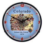 Collectable Sign and Clock State of Colorado Backlit Wall Clock-20041088-Garage Giant 