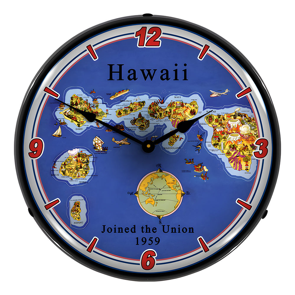 Collectable Sign and Clock State of Hawaii Backlit Wall Clock-20041093-Garage Giant