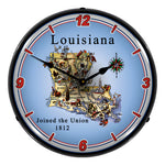Collectable Sign and Clock State of Louisiana Backlit Wall Clock-20041100-Garage Giant 