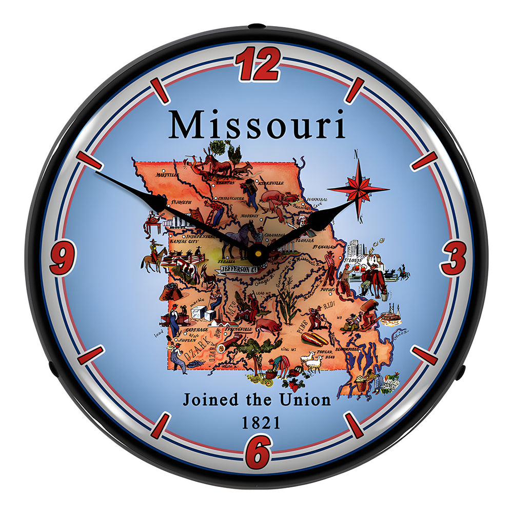 Collectable Sign and Clock State of Missouri Backlit Wall Clock-20041107-Garage Giant