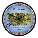 Collectable Sign and Clock State of Montana Backlit Wall Clock-20041108-Garage Giant 