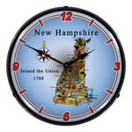 Collectable Sign and Clock State of New Hampshire Backlit Wall Clock-20041111-Garage Giant 