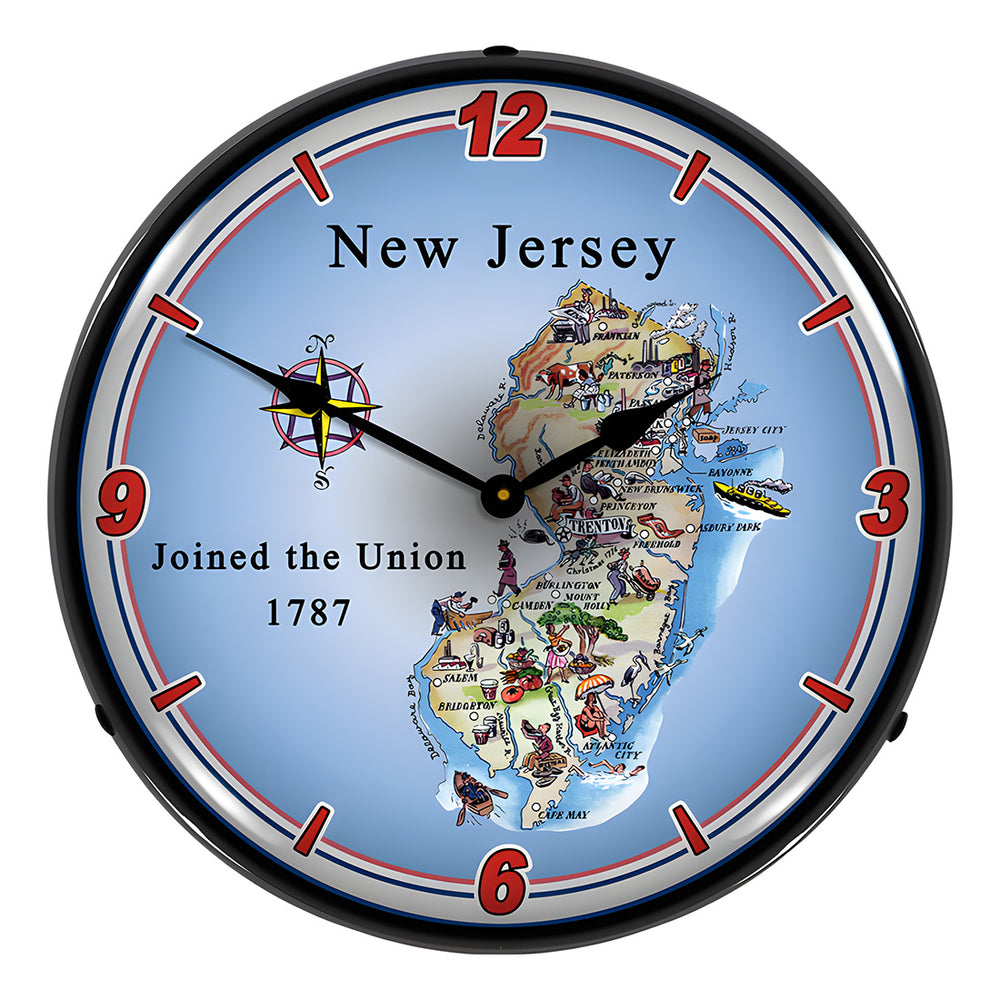Collectable Sign and Clock State of New Jersey Backlit Wall Clock-20041112-Garage Giant