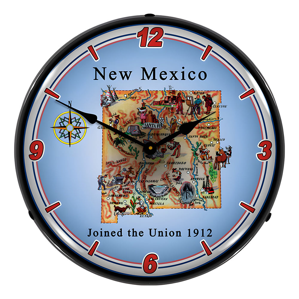 Collectable Sign and Clock State of New Mexico Backlit Wall Clock-20041113-Garage Giant