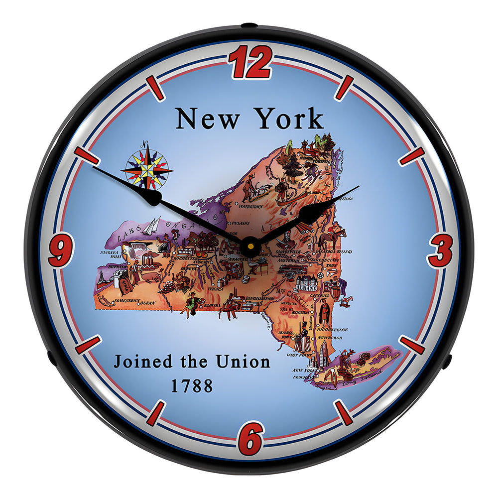 Collectable Sign and Clock State of New York Backlit Wall Clock-20041114-Garage Giant