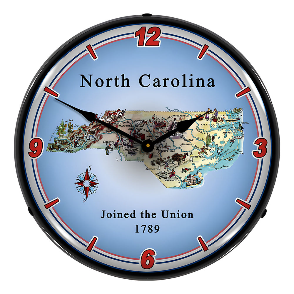 Collectable Sign and Clock State of North Carolina Backlit Wall Clock-20041115-Garage Giant