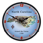 Collectable Sign and Clock State of North Carolina Backlit Wall Clock-20041115-Garage Giant 