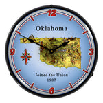 Collectable Sign and Clock State of Oklahoma Backlit Wall Clock-20041118-Garage Giant 