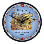 Collectable Sign and Clock State of Oregon Backlit Wall Clock-20041119-Garage Giant 