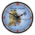 Collectable Sign and Clock State of Rhode Island Backlit Wall Clock-20041121-Garage Giant 