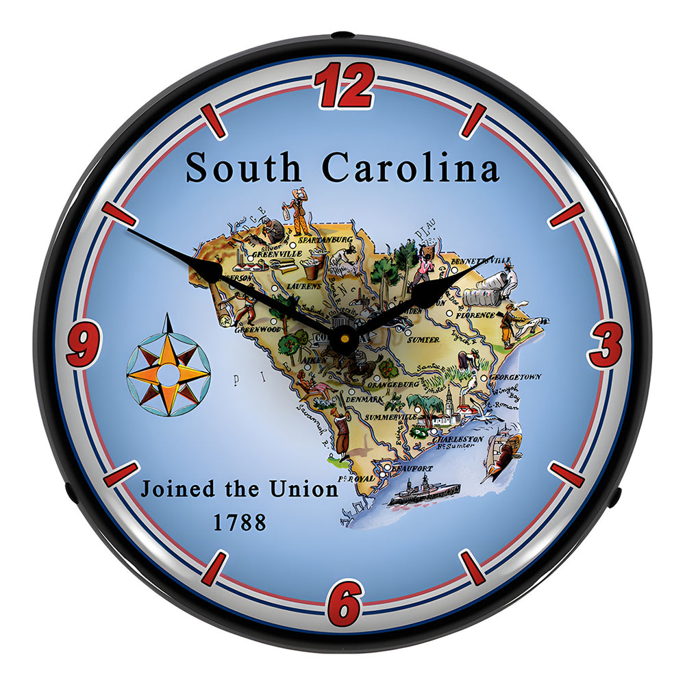 Collectable Sign and Clock State of South Carolina Backlit Wall Clock-20041122-Garage Giant