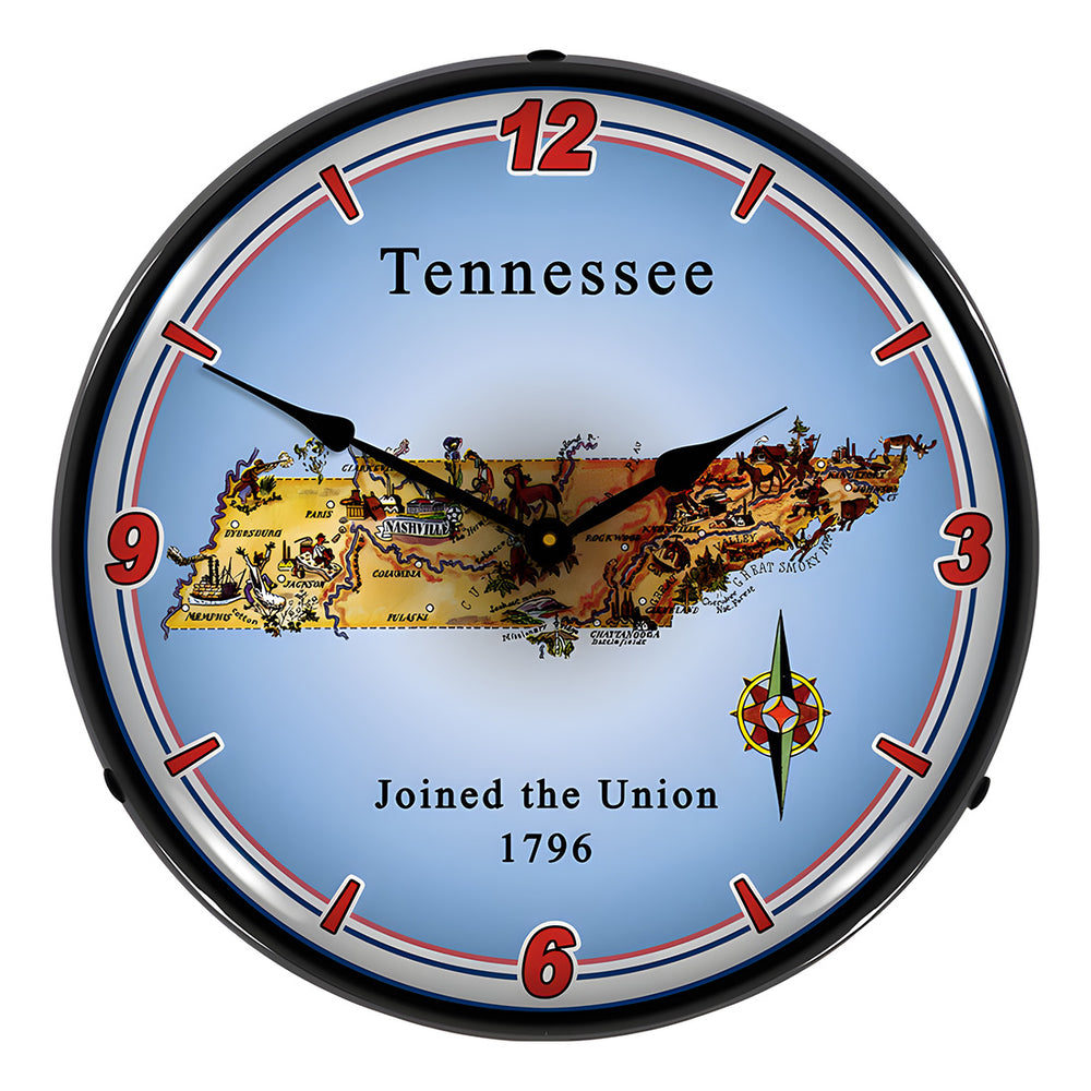 Collectable Sign and Clock State of Tennessee Backlit Wall Clock-20041124-Garage Giant