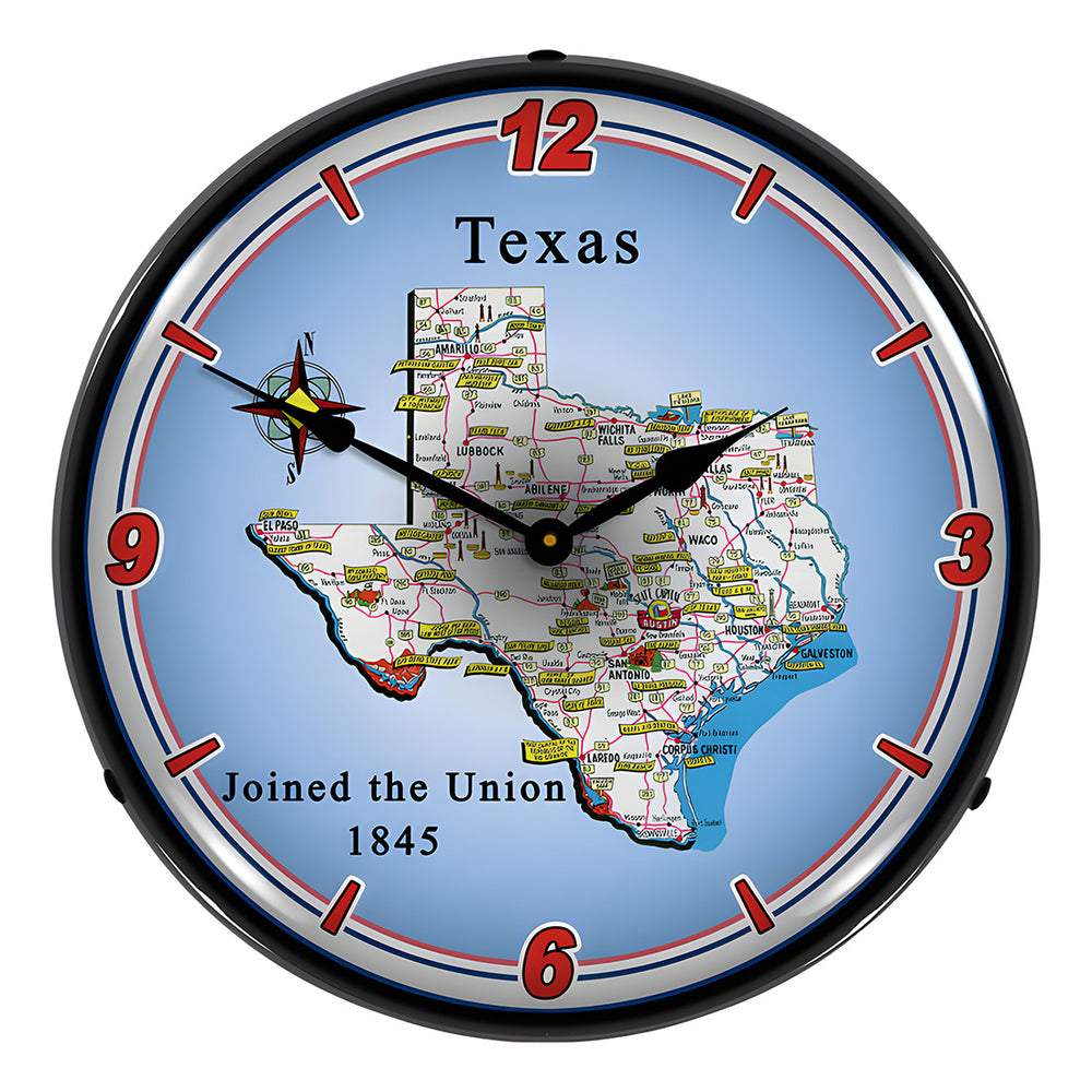 Collectable Sign and Clock State of Texas Backlit Wall Clock-20041125-Garage Giant