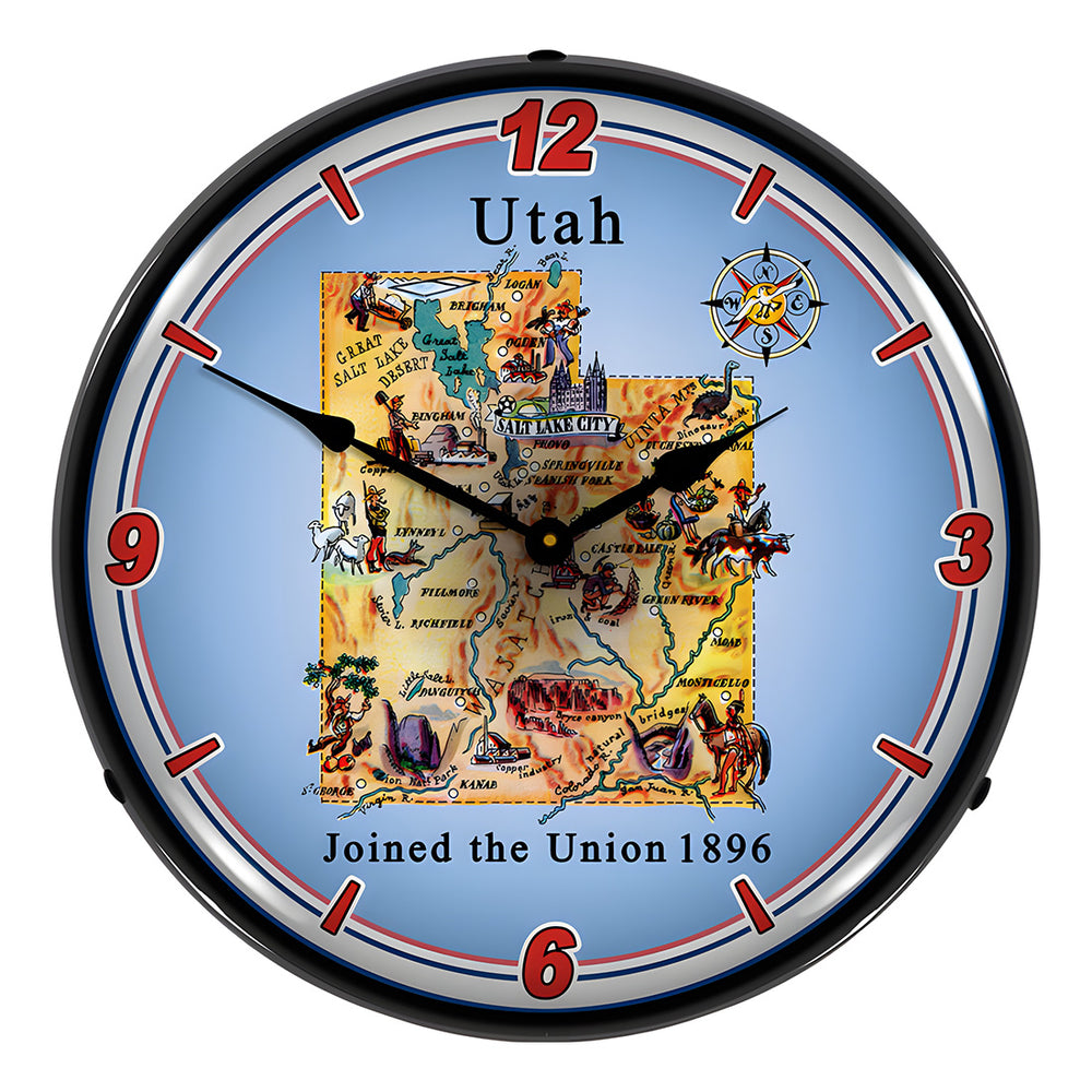 Collectable Sign and Clock State of Utah Backlit Wall Clock-20041126-Garage Giant