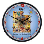 Collectable Sign and Clock State of Utah Backlit Wall Clock-20041126-Garage Giant 