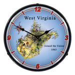 Collectable Sign and Clock State of West Virginia Backlit Wall Clock-20041130-Garage Giant 