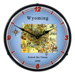 Collectable Sign and Clock State of Wyoming Backlit Wall Clock-20041132-Garage Giant 