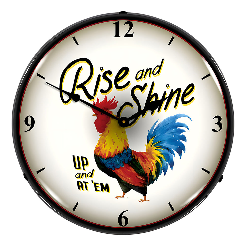 Collectable Sign and Clock Rise and Shine Backlit Wall Clock-20061136-Garage Giant