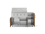 NewAge Outdoor Kitchens Outdoor Grill Island Stainless-Steel Louvered Doors 4-Piece Cabinet Set with Casters and 1 Door, Grill Cabinet, Performance Grill, Countertop-74832-Garage Giant 