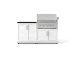 NewAge Outdoor Kitchens Stainless-Steel 4-Piece Cabinet Set with Base, Grill Cabinet, Platinum Grill, and Countertop-73475-Garage Giant 